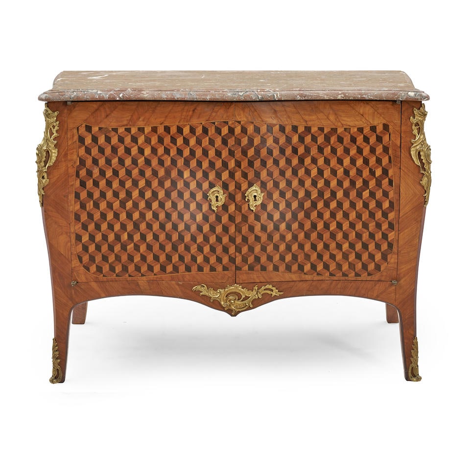 Louis XVI-style Bronze Mounted Parquetry Cabinet, France, 19th century, (1 of 2)