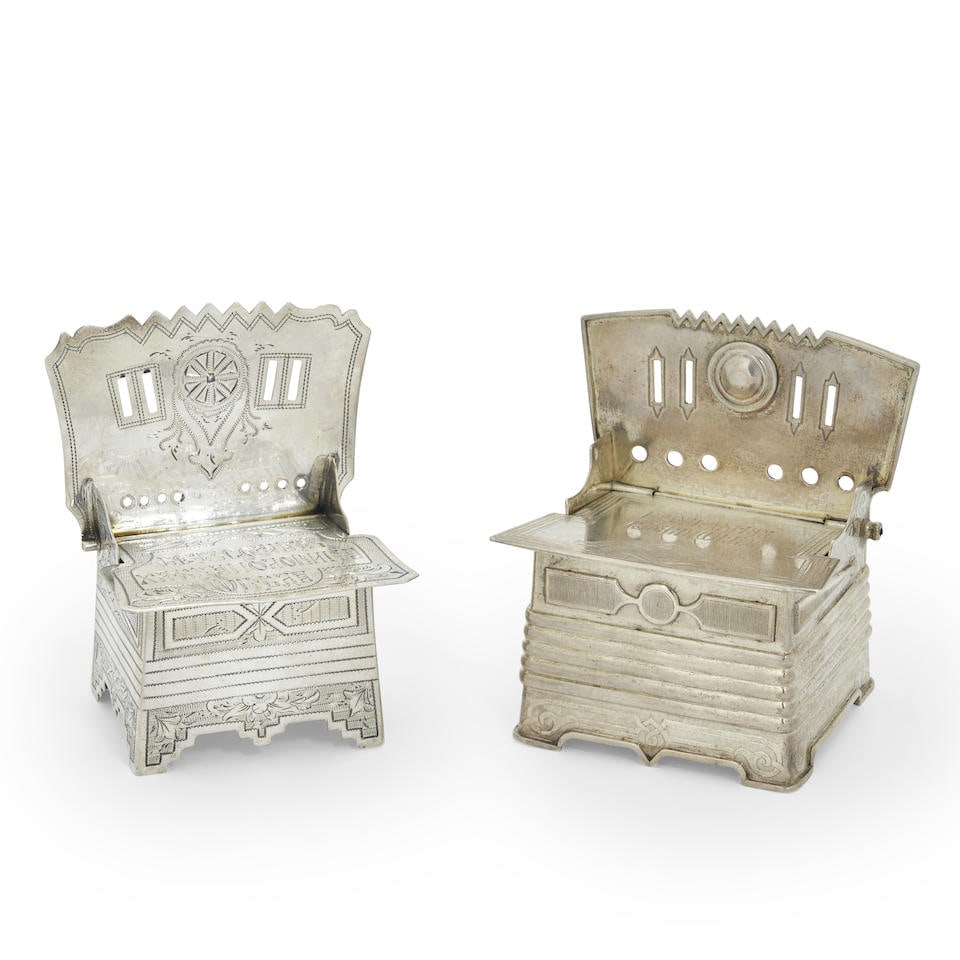 Two Russian .875 Silver Salt Thrones, (1 of 2)