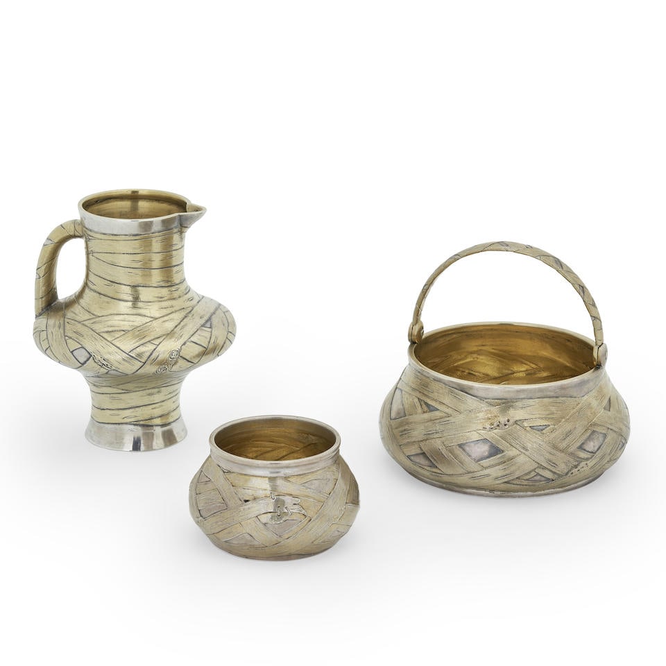 Three Pieces of Russian Trompe l'Oeil .875 Silver, (1 of 1)
