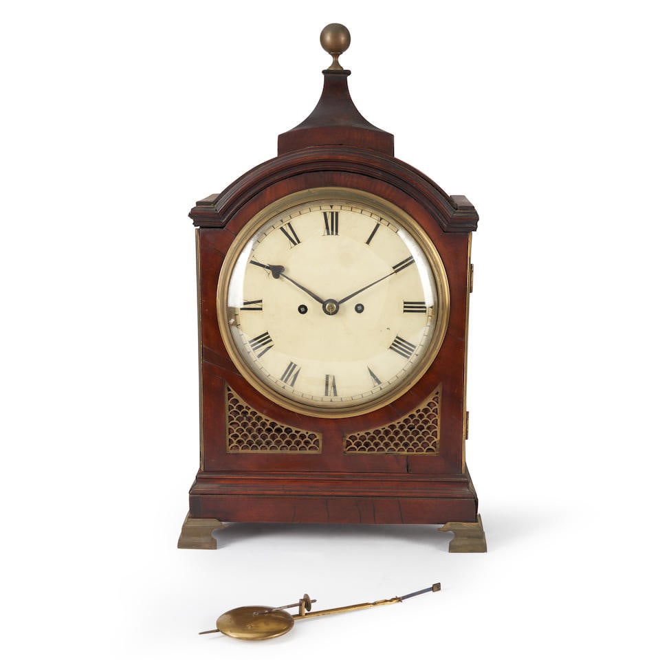 Regency Mahogany and Brass Bracket Clock, England, early 19th century, (1 of 1)