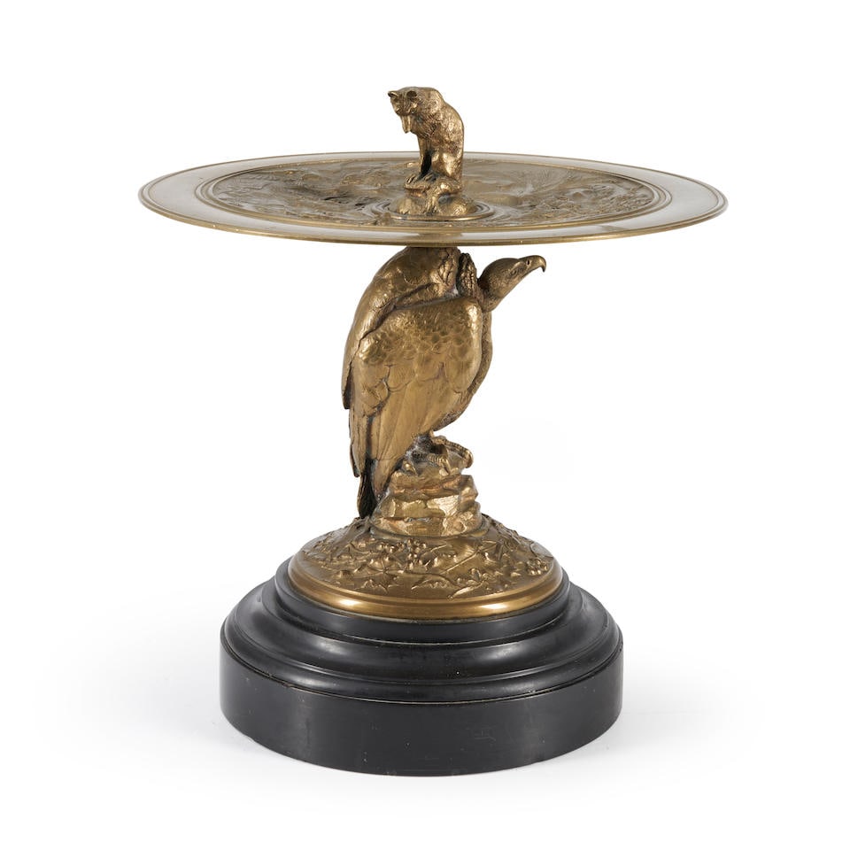 Jules Moigniez (French, 1835-1894)  Bronze Figural Tazza, (1 of 1)