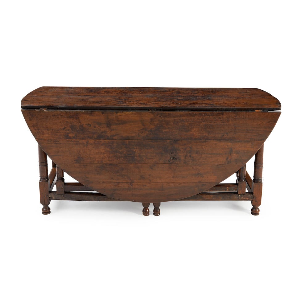 English Oak Drop Leaf Dining Table, 18th century, (1 of 2)