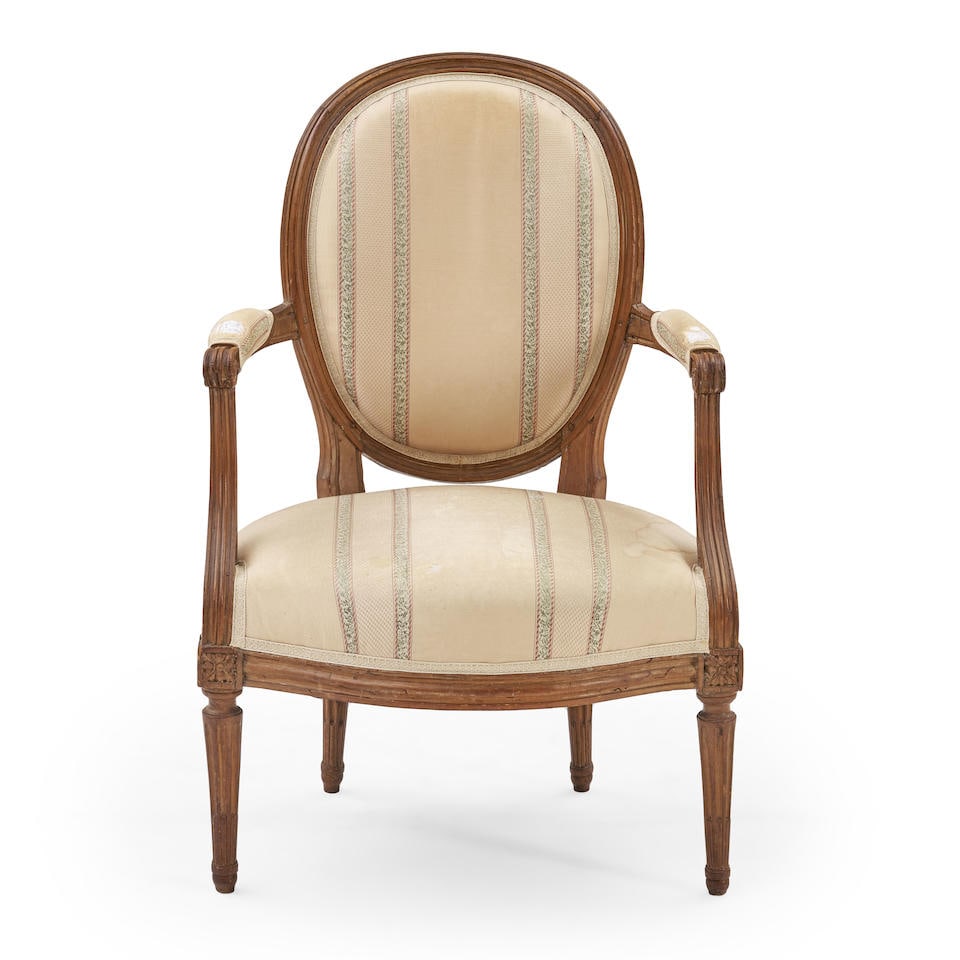 Louis XVI Beechwood Fauteuil, Georges Jacob, France, last quarter 18th century, (1 of 2)