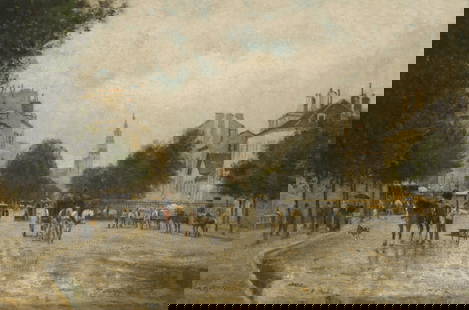 Stanislas Lépine (French, 1835-1892) La Porte de Montrouge (Painted between 1867-72): Stanislas Lépine (French, 1835-1892) La Porte de Montrouge signed 'S.Lepine' (lower left) oil on canvas 37.5 x 55.5cm (14 3/4 x 21 7/8in). Painted between 1867-72 Footnotes: