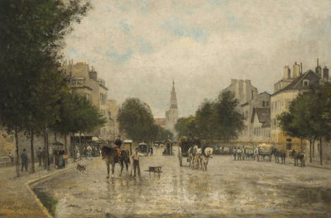 Stanislas Lépine (French, 1835-1892) La Porte de Montrouge (Painted between 1867-72): Stanislas Lépine (French, 1835-1892) La Porte de Montrouge signed 'S.Lepine' (lower left) oil on canvas 37.5 x 55.5cm (14 3/4 x 21 7/8in). Painted between 1867-72 Footnotes: