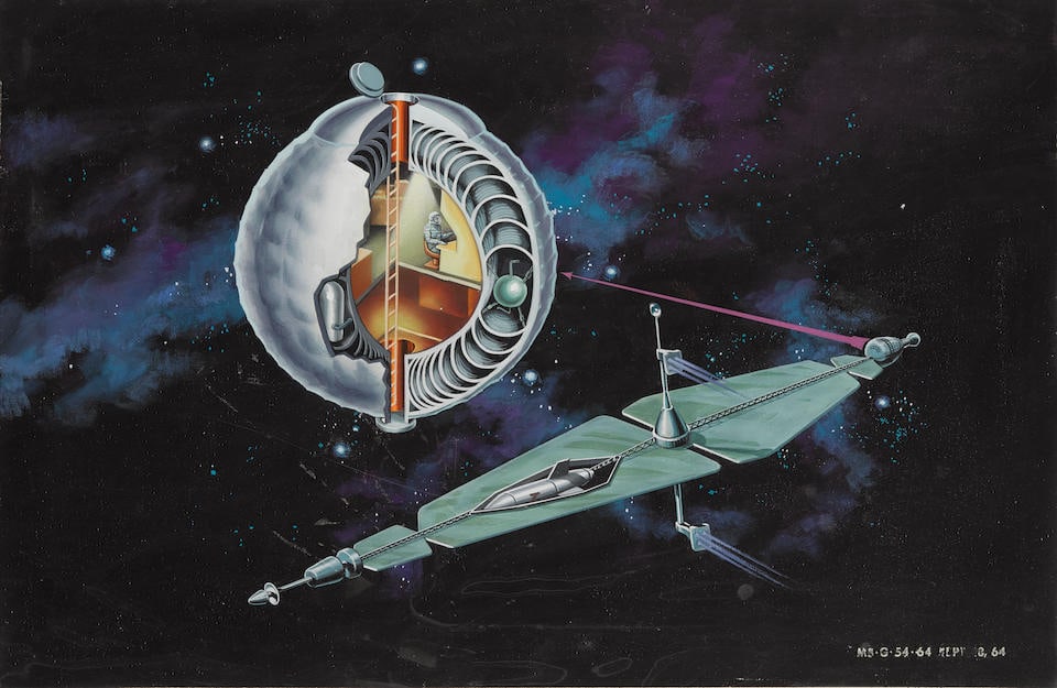 TWO LUNAR CONCEPT DRAWINGS. (1 of 2)