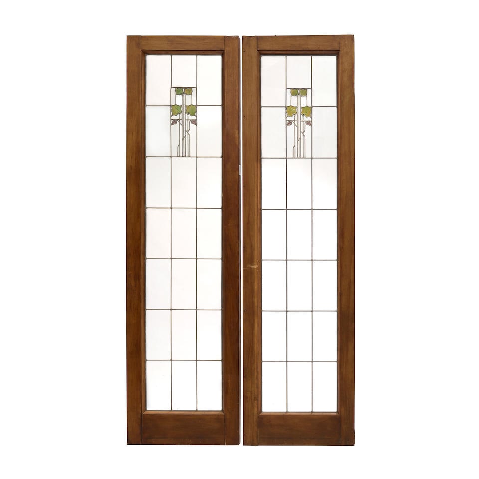 GEORGE WASHINGTON MAHER (1864-1926) Pair of Hollyhock Windows1906from the Charles Hosmer Morse r... (1 of 1)