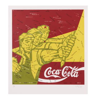 Wang Guangyi (born 1956); Coca Cola (Red), from the Great Criticism Series;: Wang Guangyi (born 1956) Coca Cola (Red), from the Great Criticism Series, 2006 Lithograph in colors on wove paper, signed in pencil and numbered 181/199, published by the artist and distributed by Kw