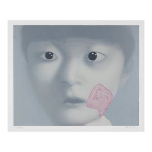 Zhang Xiaogang (born 1958); My Daughter; Brother and Sister; (2): Zhang Xiaogang (born 1958) My Daughter; Brother and Sister, 2002; 2003 Two lithographs in colors on wove paper, each signed in pencil and numbered 119/199 and 56/89 respectively, Brother and Sister da