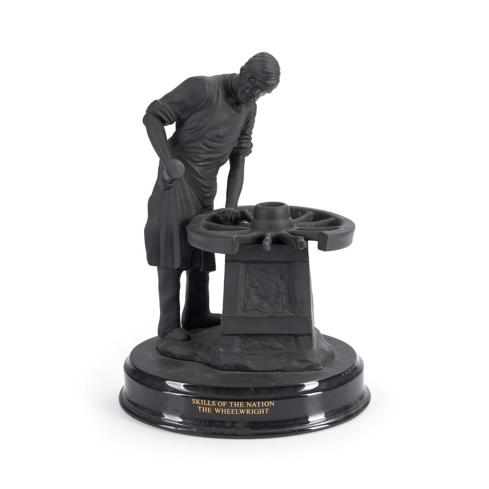 WEDGWOOD BLACK BASALT LIMITED EDITION 'SKILL OF THE NATION THE WHEELWRIGHT' FIGURE (1 of 1)