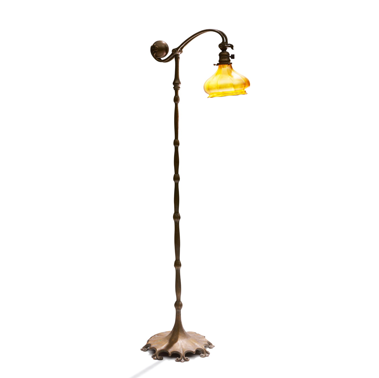 TIFFANY STUDIOS (1899-1930) Counterbalance Floor Lamp circa 1910patinated bronze with alligator ... (1 of 2)