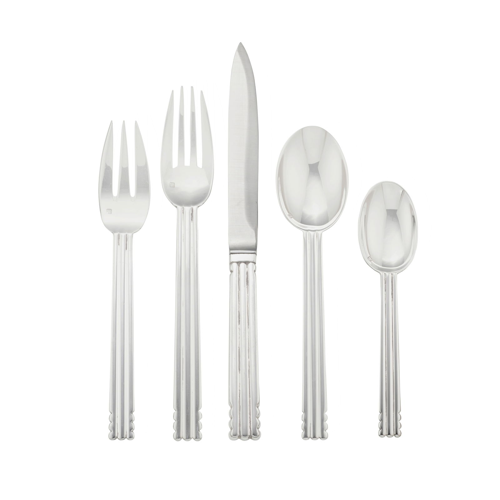 JEAN E. PUIFORCAT (1887-1945) Nantes Pattern Partial Flatware Service For Twelvesilverplate, eac... (1 of 1)