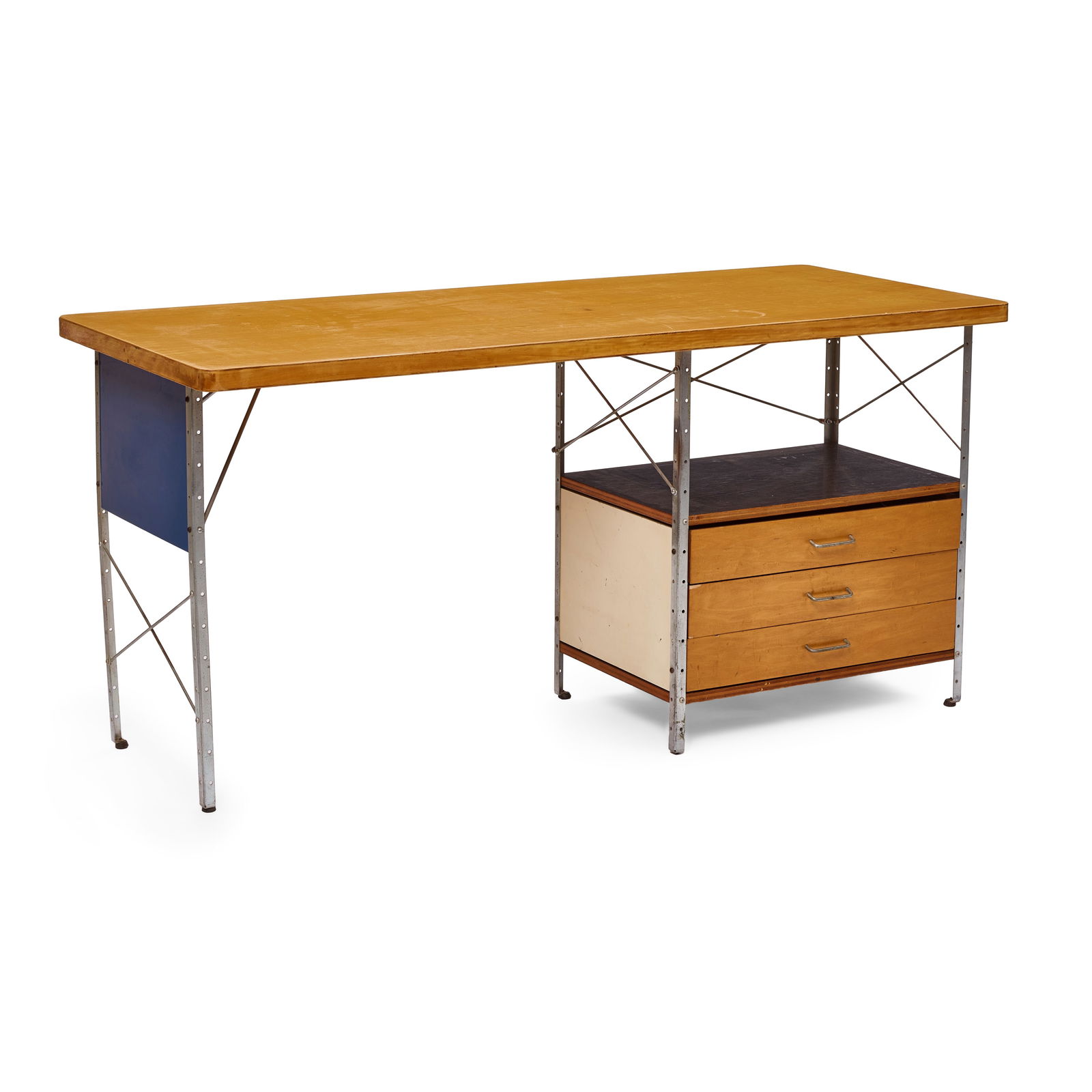 CHARLES (1907-1978) & RAY EAMES (1912-1988) Early Eames Desk Unit (EDU)circa 1950birch, lacquere... (1 of 3)