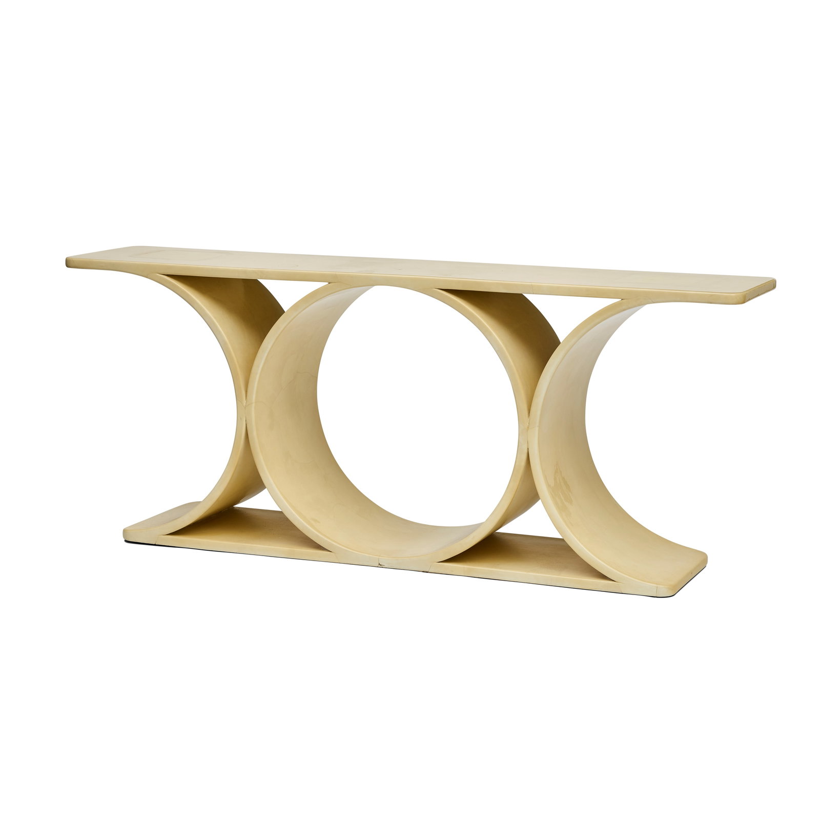 KARL SPRINGER (1931-1991) Double JMF Console Tablecirca 1975lacquered goat skinheight 32in (81.5... (1 of 2)