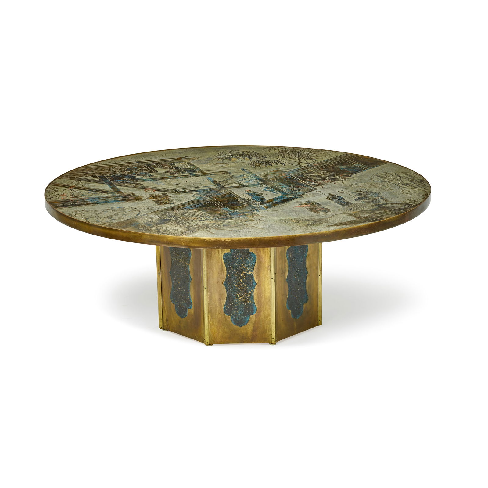 PHILIP (1907-1987) AND KELVIN LAVERNE (BORN 1937) Chan Circular Coffee Tablecirca 1965acid-etche... (1 of 3)