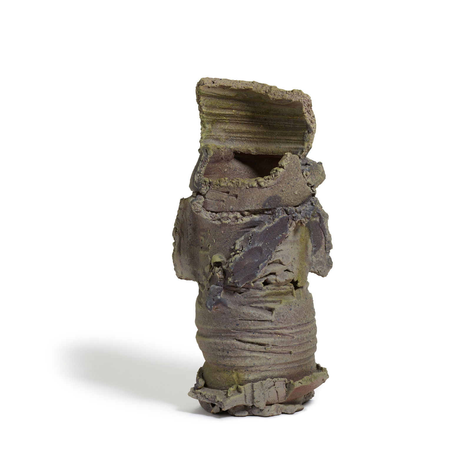 STAN BITTERS (BORN 1936) Untitled (Vessel Form)2002glazed stoneware, signed and dated 'Bitters 0...: STAN BITTERS (BORN 1936) Untitled (Vessel Form) 2002 glazed stoneware, signed and dated 'Bitters 02' on underside and along bottom edge height 18 1/2in (47cm); widest width 8 1/2in (21.6cm)