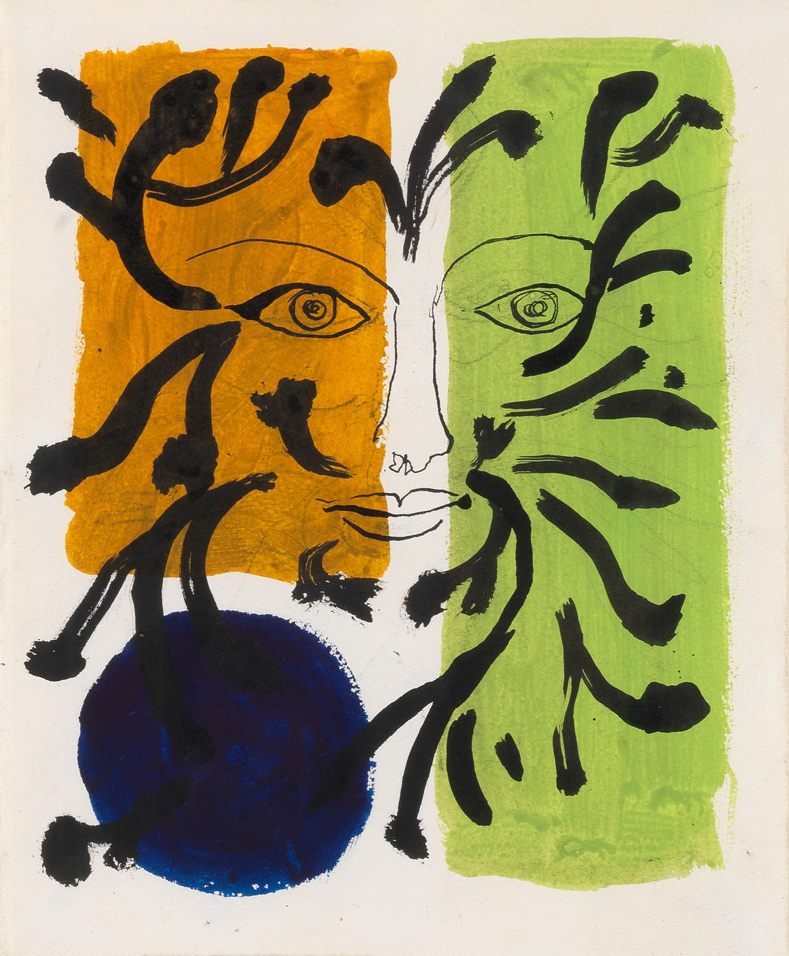 John Piper C.H. (British, 1903-1992) Foliate Head: Spring: John Piper C.H. (British, 1903-1992) Foliate Head: Spring gouache, ink, pen and ink and pencil on paper 25 x 20.5cm (9 13/16 x 8 1/16in). Footnotes: Provenance With Bohun Gallery, Hen