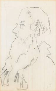 Walter Richard Sickert A.R.A. (British, 1860-1942) Portrait of a Man in Profile (with a further ...: Walter Richard Sickert A.R.A. (British, 1860-1942) Portrait of a Man in Profile pencil on paper 17.5 x 11.5cm (6 7/8 x 4 1/2in). with a further pencil and pen and ink on paper, study of a seated figur