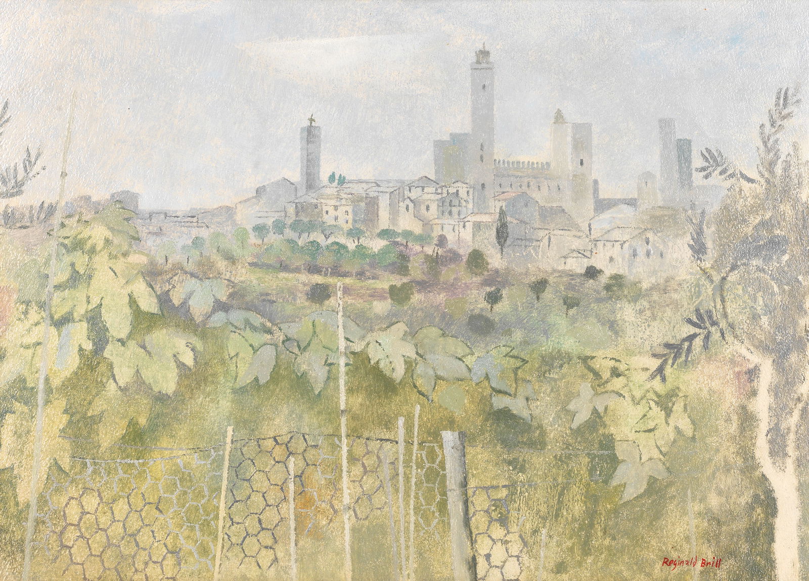 Reginald Brill (British, 1902-1974) San Gimignano: Reginald Brill (British, 1902-1974) San Gimignano signed 'Reginald Brill' (lower right) oil on board 31.5 x 44.5cm (12 3/8 x 17 1/2in). Footnotes: Provenance The Artist, from whom