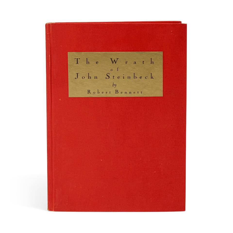 'THIS IS A GOD DAMNED LIE': STEINBECK INSCRIBES THE WRATH OF JOHN STEINBECK. BENNETT, ROBERT and...: 'THIS IS A GOD DAMNED LIE': STEINBECK INSCRIBES THE WRATH OF JOHN STEINBECK. BENNETT, ROBERT and ARTEMIS, illustrator. The Wrath of John Steinbeck or St. John Goes to Church. Los Angeles: The Albertso