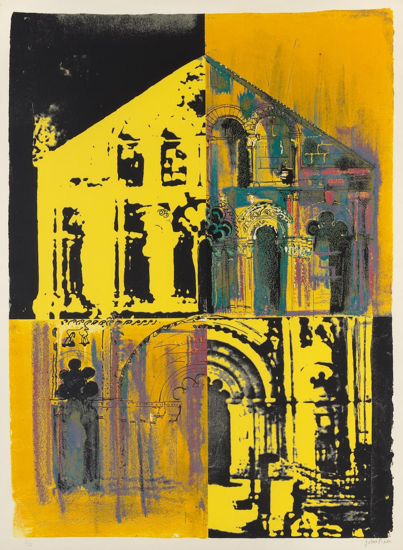 John Piper C.H. (British, 1903-1992) Petit Palais: Yellow and Yellow Screenprint in colours, 197...: John Piper C.H. (British, 1903-1992) Petit Palais: Yellow and Yellow (Levinson 216) Screenprint in colours, 1973, on Arches wove paper, signed and numbered 2/25 in pencil (there were also five artist'