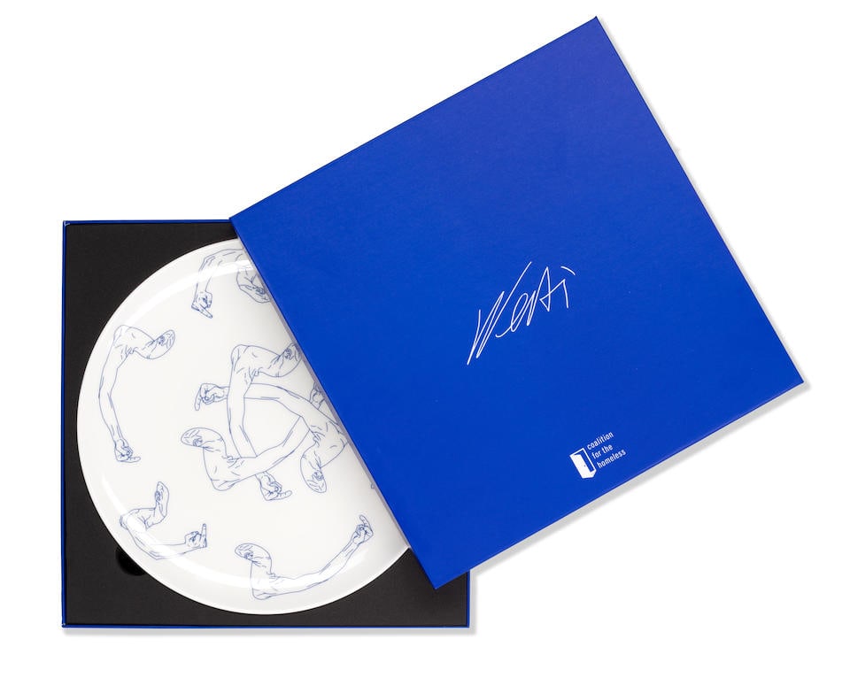 Ai Weiwei (Chinese, born 1957) Untitled, from The Artist Plate Project Bone china plate, 2021, s...: Ai Weiwei (Chinese, born 1957) Untitled, from The Artist Plate Project Bone china plate, 2021, stamp-signed in glaze (underneath), from the edition of 250, published by Coalition For The Homeless, New