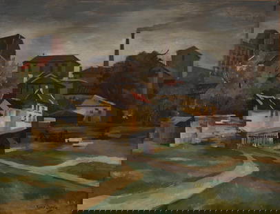RENÉ DUREY (1890-1959) Les abords de l'usine (): RENÉ DUREY (1890-1959) Les abords de l'usine signed 'René Durey' (lower right) oil on canvas 50 x 65cm (19 11/16 x 25 9/16in). Footnotes: Provenance Private collection, Belgium. Private c