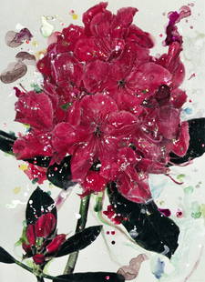 Sebastiaan Bremer (born 1970); Rhododendron Hybrid Peter Koster;: Sebastiaan Bremer (born 1970)Rhododendron Hybrid Peter Koster, 2019Unique hand-painted archival pigment print with mixed media; flush-mounted to aluminum, signed and dated in ink on the image,