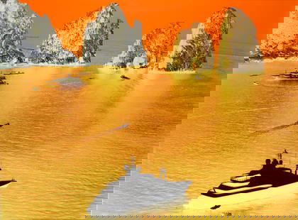 Olivo Barbieri (born 1954); Capri #8;: Olivo Barbieri (born 1954) Capri #8, 2013 Archival pigment print; framed, a Yancey Richardson Gallery label, signed in ink, on the reverse; this work is no. 2 from an edition of 6. 61 1/4 x 80 1/2 in.