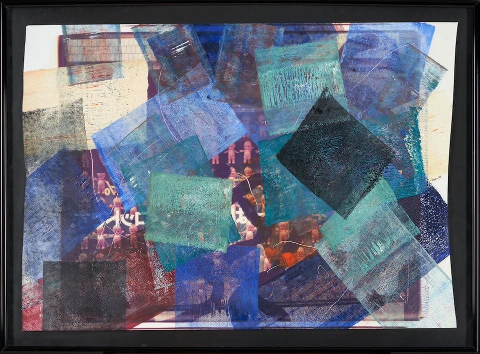 Mark Cooper (born 1950); Untitled;: Mark Cooper (born 1950) Untitled, Mixed media on a photographic print; signed 'Cooper 88' in ink along the right edge; framed. 22 x 31 1/2 in. (55.9 x 80.1) For further information on this lot please