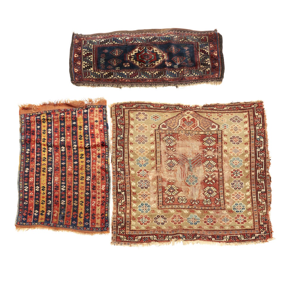 Two Anatolian Rugs and Veramin Bagface Anatolia and Iran 3 ft. x 3 ft., 1 ft. 10 in. x 2 ft. 8 i... (1 of 2)