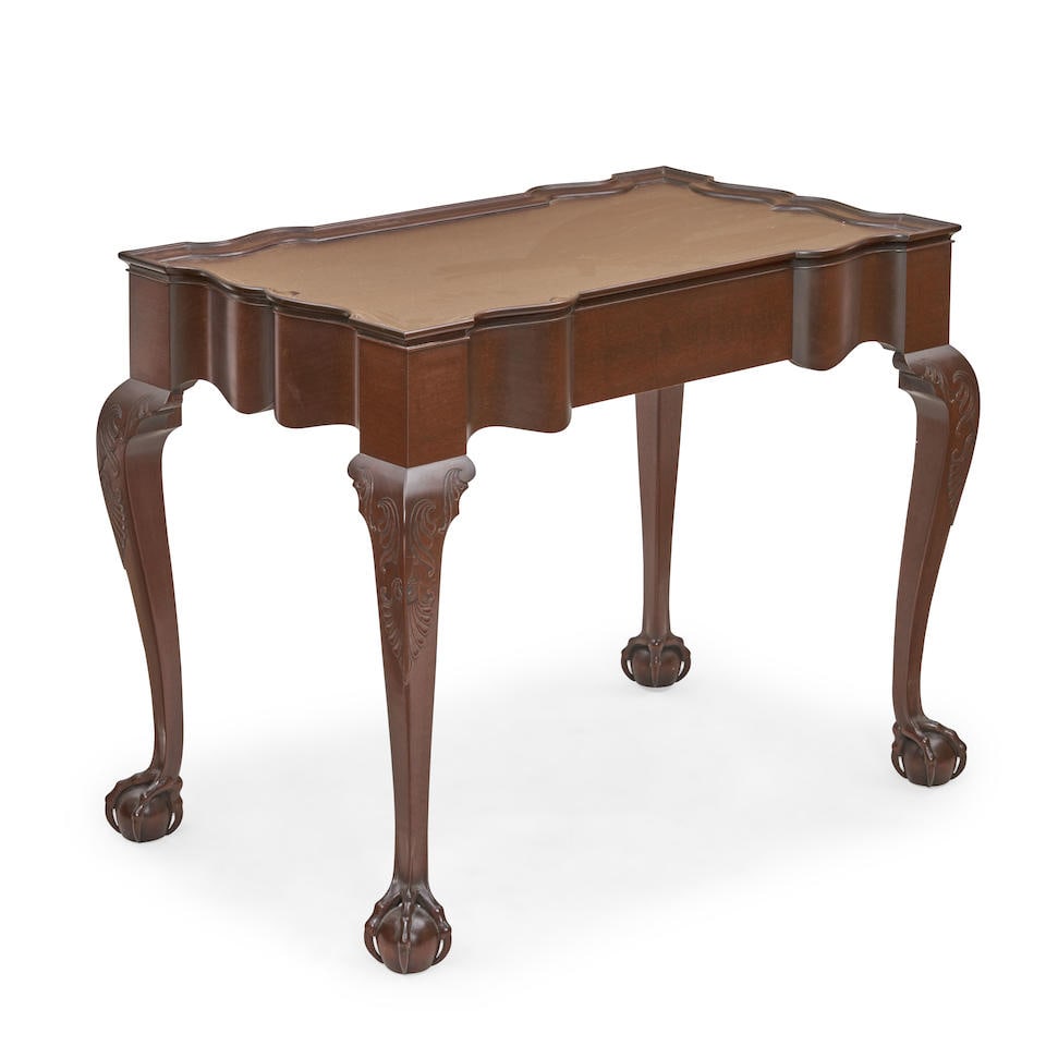 Chippendale-style Mahogany 'Goddard' Tea Table, Jeffrey Greene (American, b. 1957), Newport, Rho...: Chippendale-style Mahogany 'Goddard' Tea Table, Jeffrey Greene (American, b. 1957), Newport, Rhode Island, 2009. Fine single-board top with coved molding conforming to ogee border and blocked corners