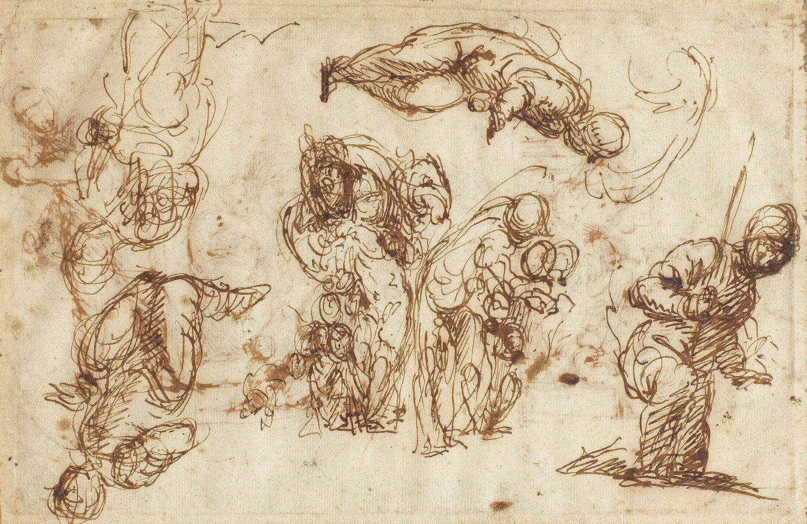Attributed to Luigi Benfatto, called Alvise dal Friso (Verona 1551-1611 Venice) Six studies of v... (1 of 1)