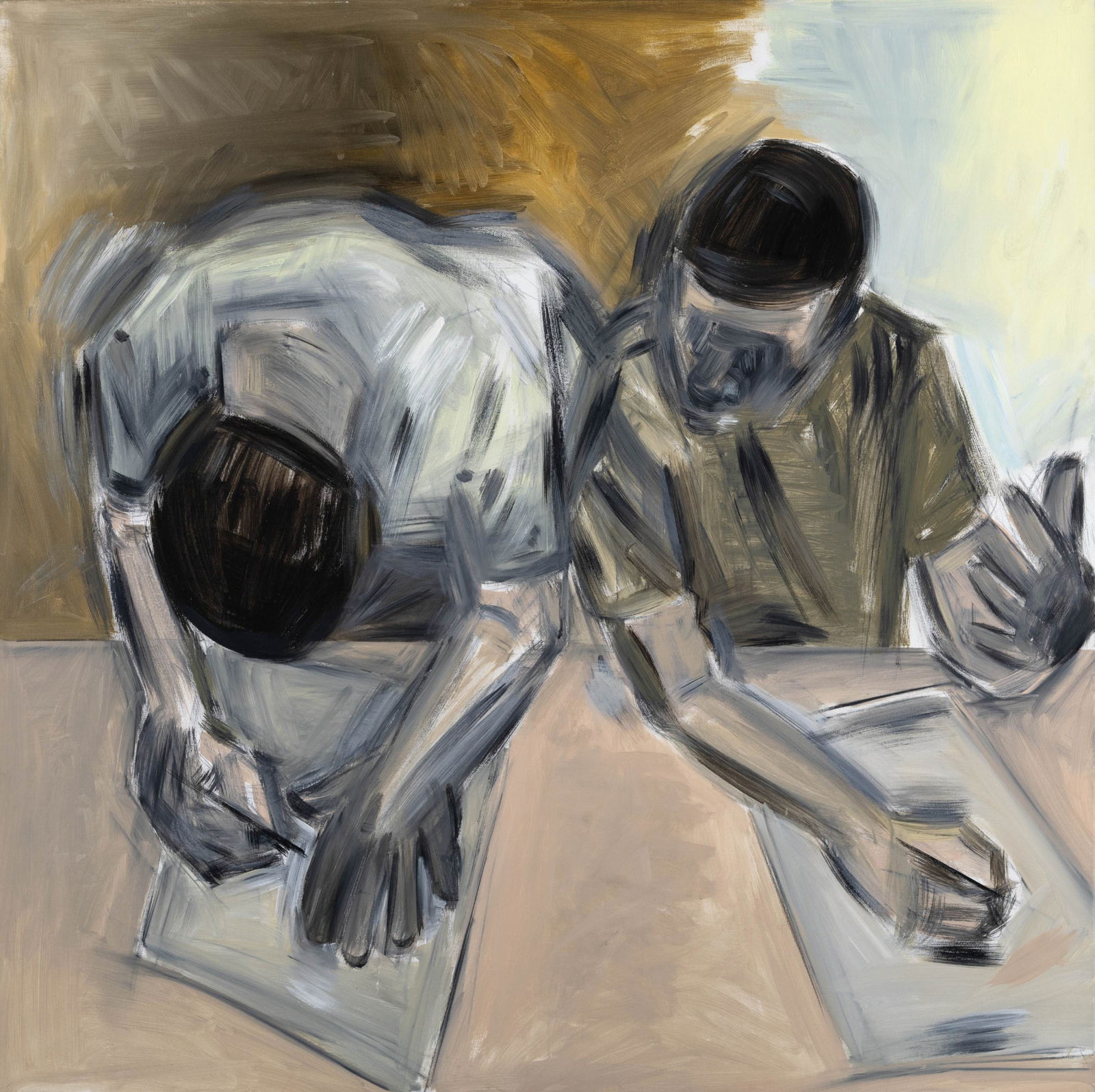 APOSTOLOS GEORGIOU (born 1952) Sans titre: APOSTOLOS GEORGIOU (born 1952) Sans titre signé en grec au revers huile sur toile 100,5 x 100,5 cm. (39 9/16 x 39 9/16in.) signed in Greek on the reverse oil on canvas This lot is subject to the