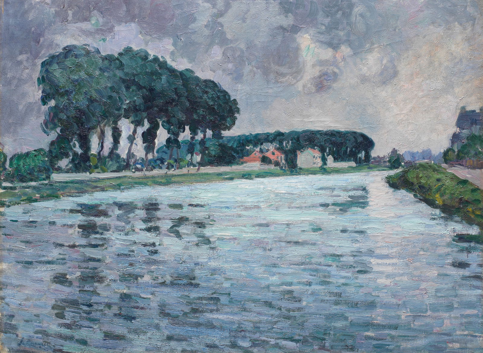 HENRI LEBASQUE (1865-1937) La Marne à Pomponne (Painted circa 1903-1905): HENRI LEBASQUE (1865-1937) La Marne à Pomponne signed 'Lebasque' (lower left) oil on canvas 58.7 x 78.8cm (23 1/8 x 31in). Painted circa 1903-1905 Footnotes: The authe