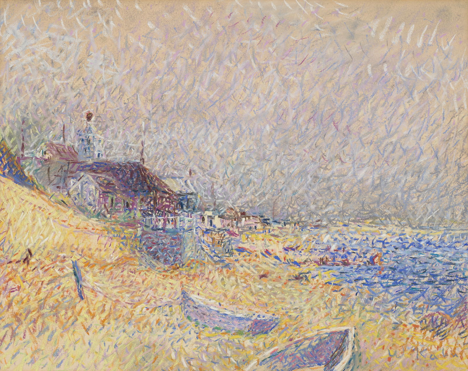 Wolf Kahn (1927-2020) Boats 11 1/8 x 13 7/8 in. (28.3 x 35.2 cm.) (Executed in 1955.): Wolf Kahn (1927-2020) Boats signed 'W Kahn' (lower right) pastel on paper 11 1/8 x 13 7/8 in. (28.3 x 35.2 cm.) Executed in 1955. Footnotes: Provenance Grace Borgenicht Gallery, New York. Lib