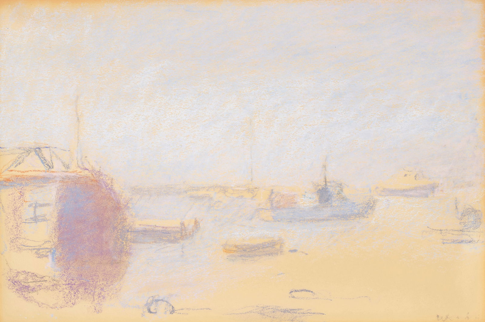 Wolf Kahn (1927-2020) Maine Harbor 12 x 18 in. (30.5 x 45.7 cm.) (Executed in 1967.): Wolf Kahn (1927-2020) Maine Harbor signed 'WKahn' (lower right) pastel on paper 12 x 18 in. (30.5 x 45.7 cm.) Executed in 1967. Footnotes: Provenance Private collection, New York, acquired from th