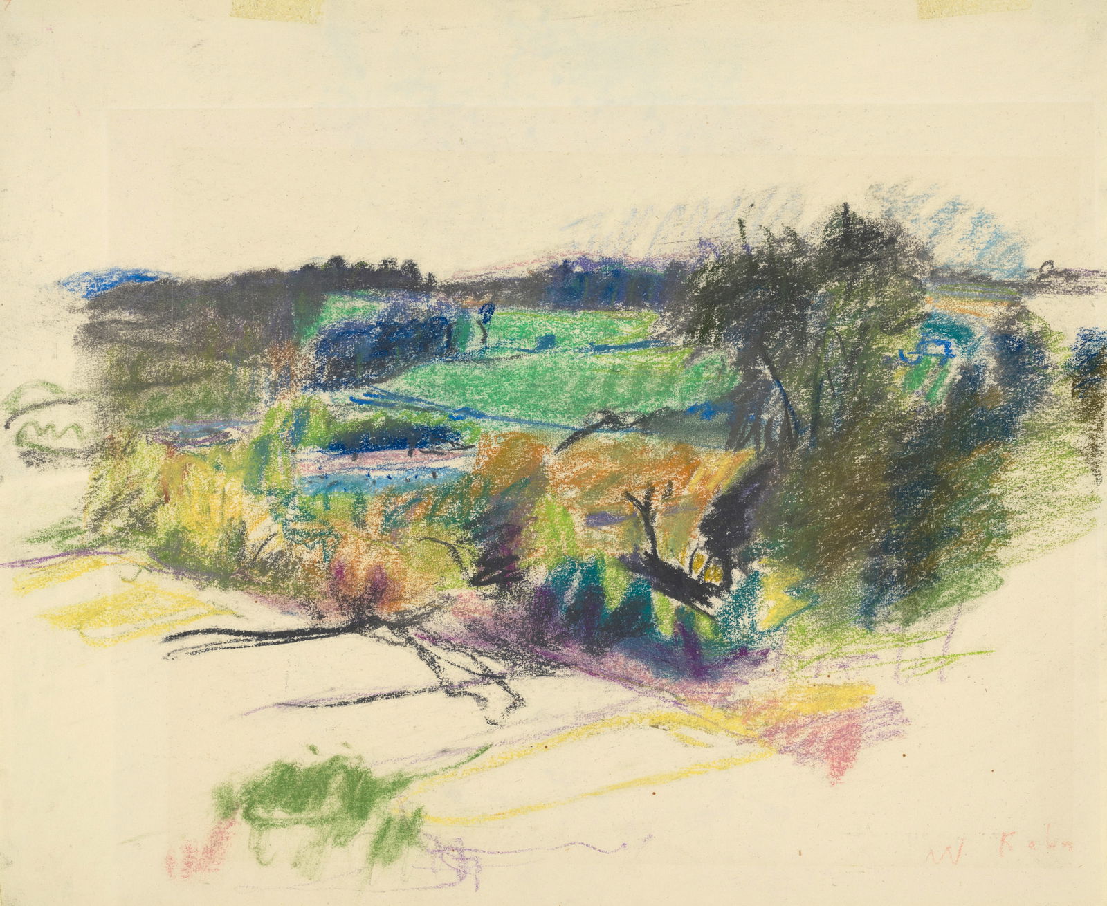 Wolf Kahn (1927-2020) Vermont Landscape 13 7/8 x 17 in. (35.2 x 43.2 cm.) (Executed in 1968.): Wolf Kahn (1927-2020) Vermont Landscape signed 'W Kahn' (lower right) pastel on paper 13 7/8 x 17 in. (35.2 x 43.2 cm.) Executed in 1968. Footnotes: Provenance David Barnett Gallery, Milwaukee.
