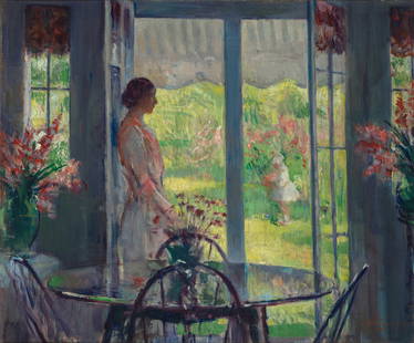 Henry R. Rittenberg (1879-1969) The Shaded Porch 20 1/4 x 24 1/4 in. (51.4 x 61.6 cm.): Henry R. Rittenberg (1879-1969)The Shaded Porch signed 'Rittenberg' (lower right)oil on canvas20 1/4 x 24 1/4 in. (51.4 x 61.6 cm.)Footnotes:ProvenanceEstate of the artist. Kennedy Galleries, Inc.,