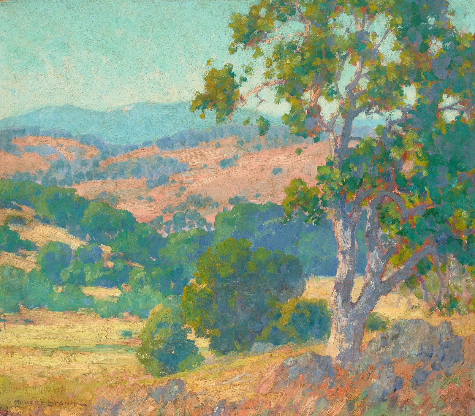 Maurice Braun (1877-1941) Mesa Grande (San Diego) 12 x 13 3/4 in. unframed (1 of 2)