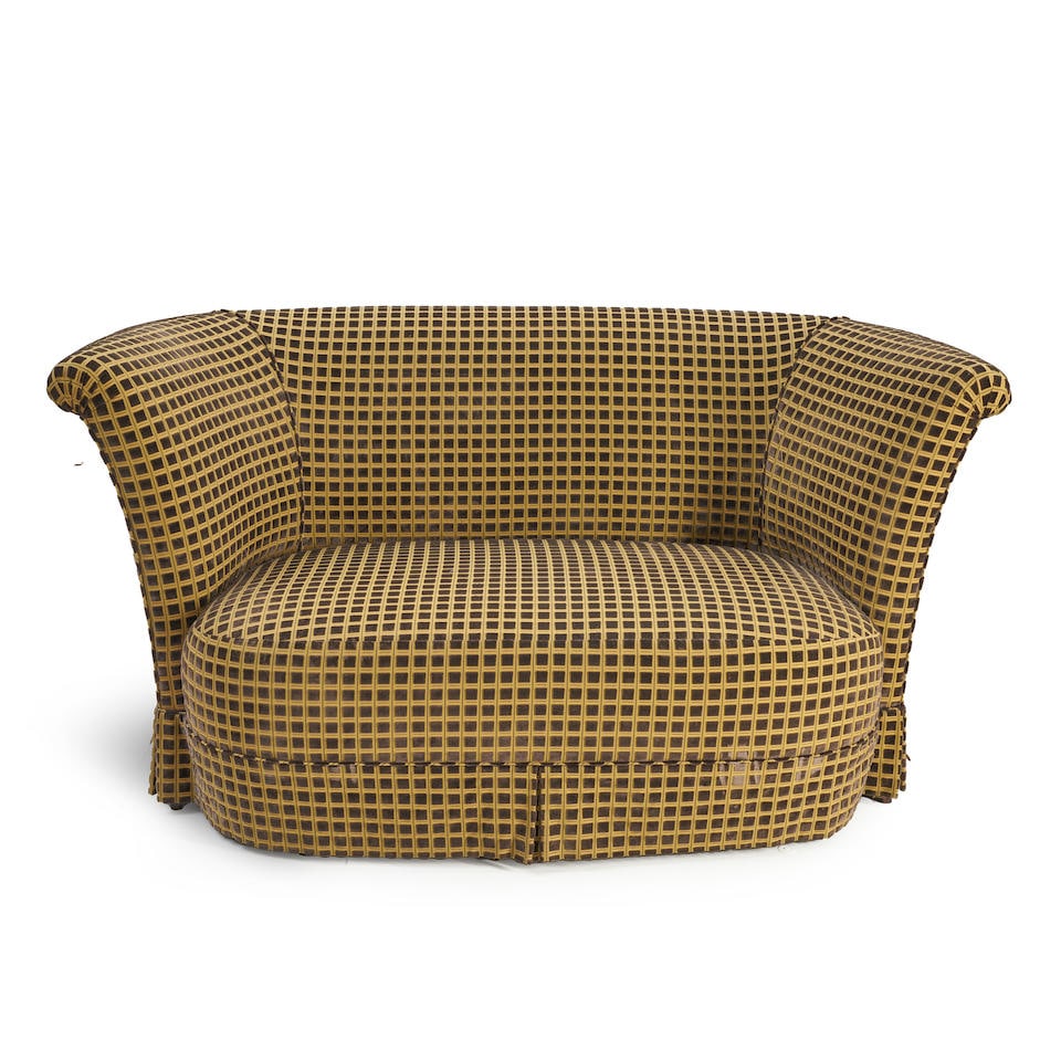 FRENCH ART DECO-STYLE CUT VELVET SOFA: FRENCH ART DECO-STYLE CUT VELVET SOFA • 20th century • 35 1/2' height (overall) • 69' width • 36' depth • 17 1/2' height (seat) Footnotes: OVERALL CONDITION: Very good. T