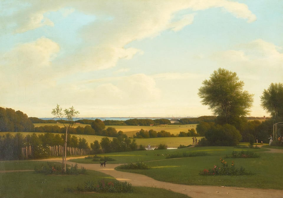 Edvard Lehmann (Danish, 1815-1892) An afternoon in the garden 21 3/4 x 30 3/4in (55.3 x 78cm): Edvard Lehmann (Danish, 1815-1892) An afternoon in the garden signed with initials and dated 'EL 1874' (lower left) oil on canvas 21 3/4 x 30 3/4in (55.3 x 78cm) Footnotes: Provenance Sotheby's, New Y