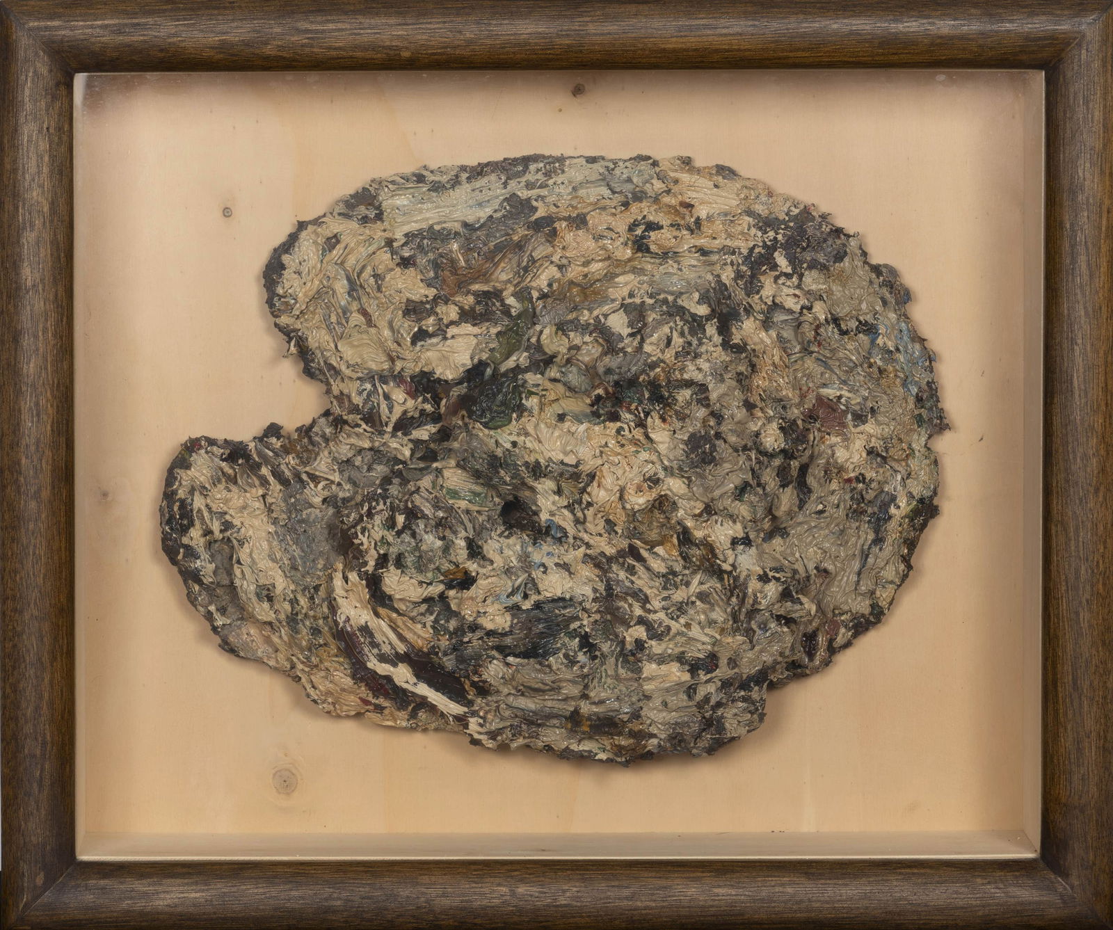 MICHEL FRERE (1961-1999) Sans titre: MICHEL FRERE (1961-1999) Sans titre Palette peinte dans une boite avec un cadre en bois Geschilderd palet in een doos met een houten frame Painted pallet in a box with a wooden frame 52 x 62