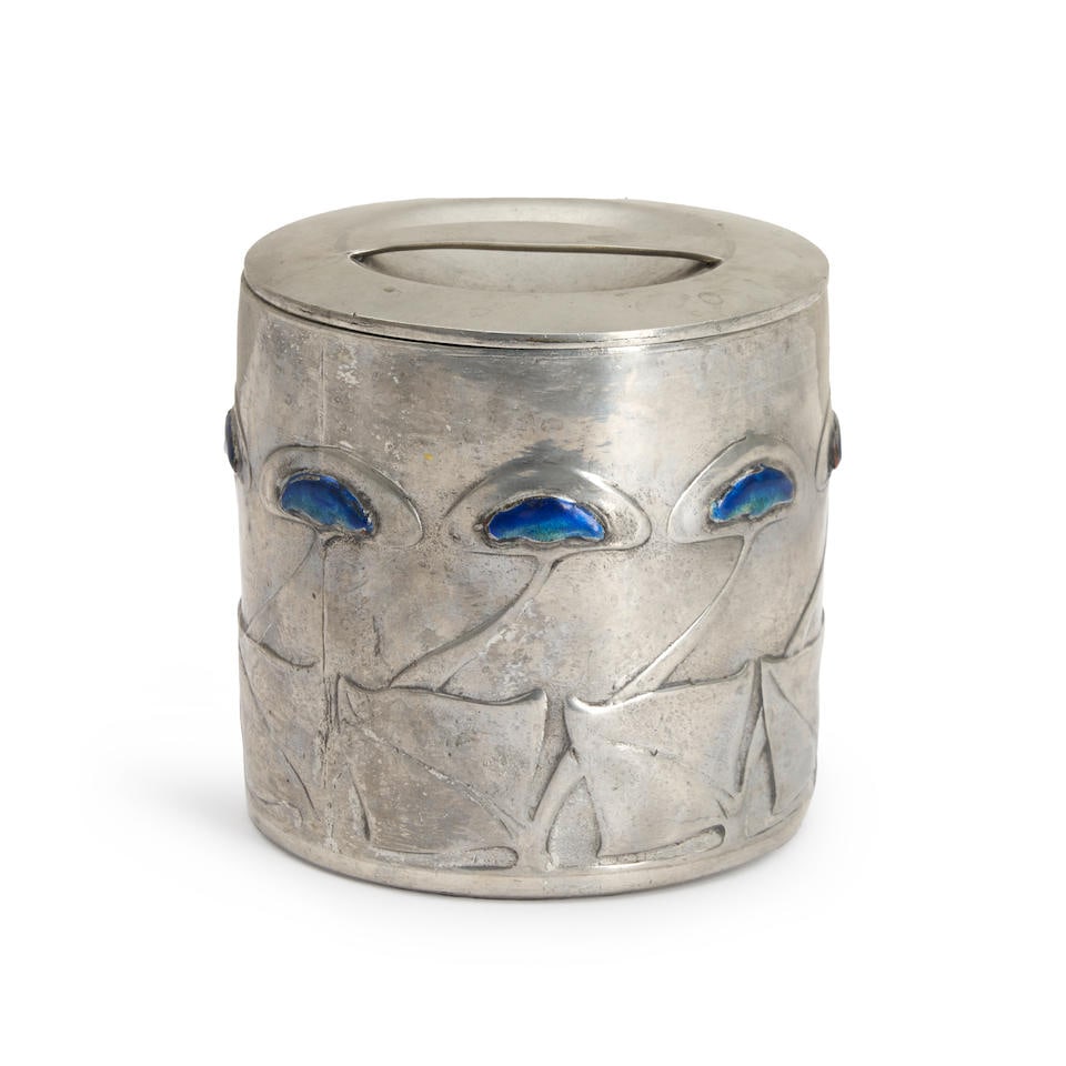 ARCHIBALD KNOX (1864-1933) FOR LIBERTY & CO. 'TUDIC' PEWTER BISCUIT BOX, England, early 20th cen... (1 of 1)