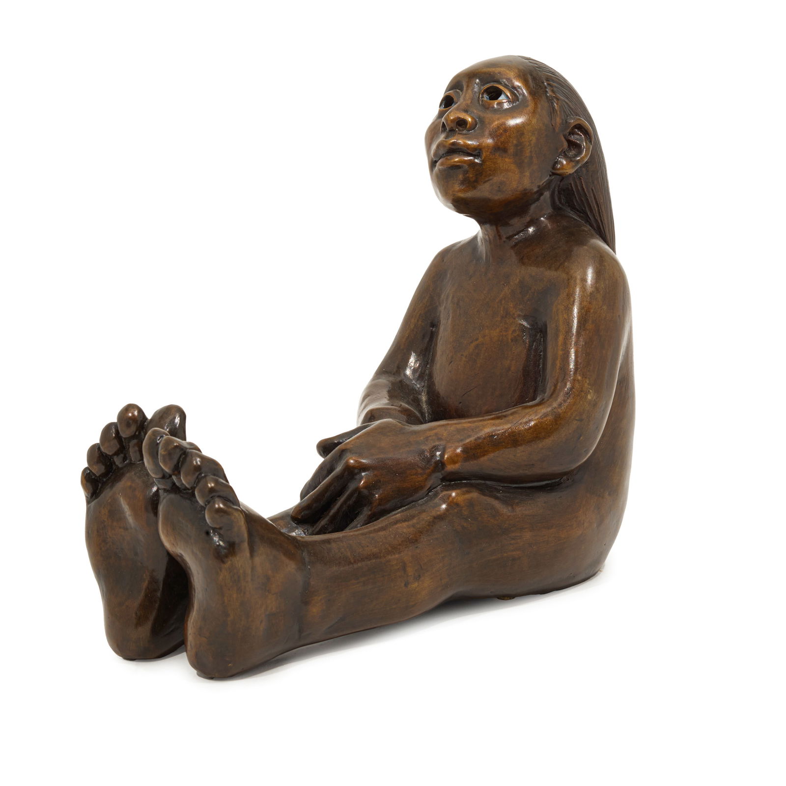 A Roxanne Swentzell bronze sculpture, 'Precious' (1 of 2)