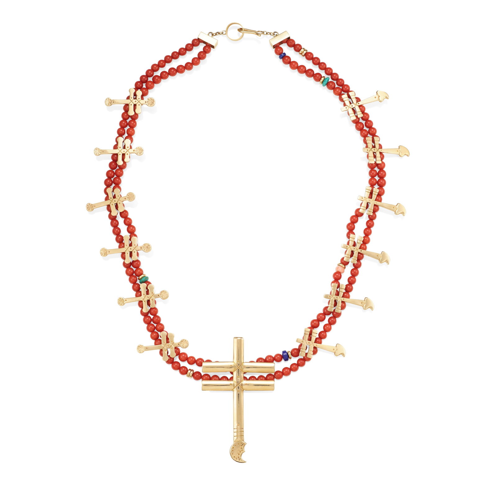 A Jesse Monongya gold and coral necklace (1 of 3)