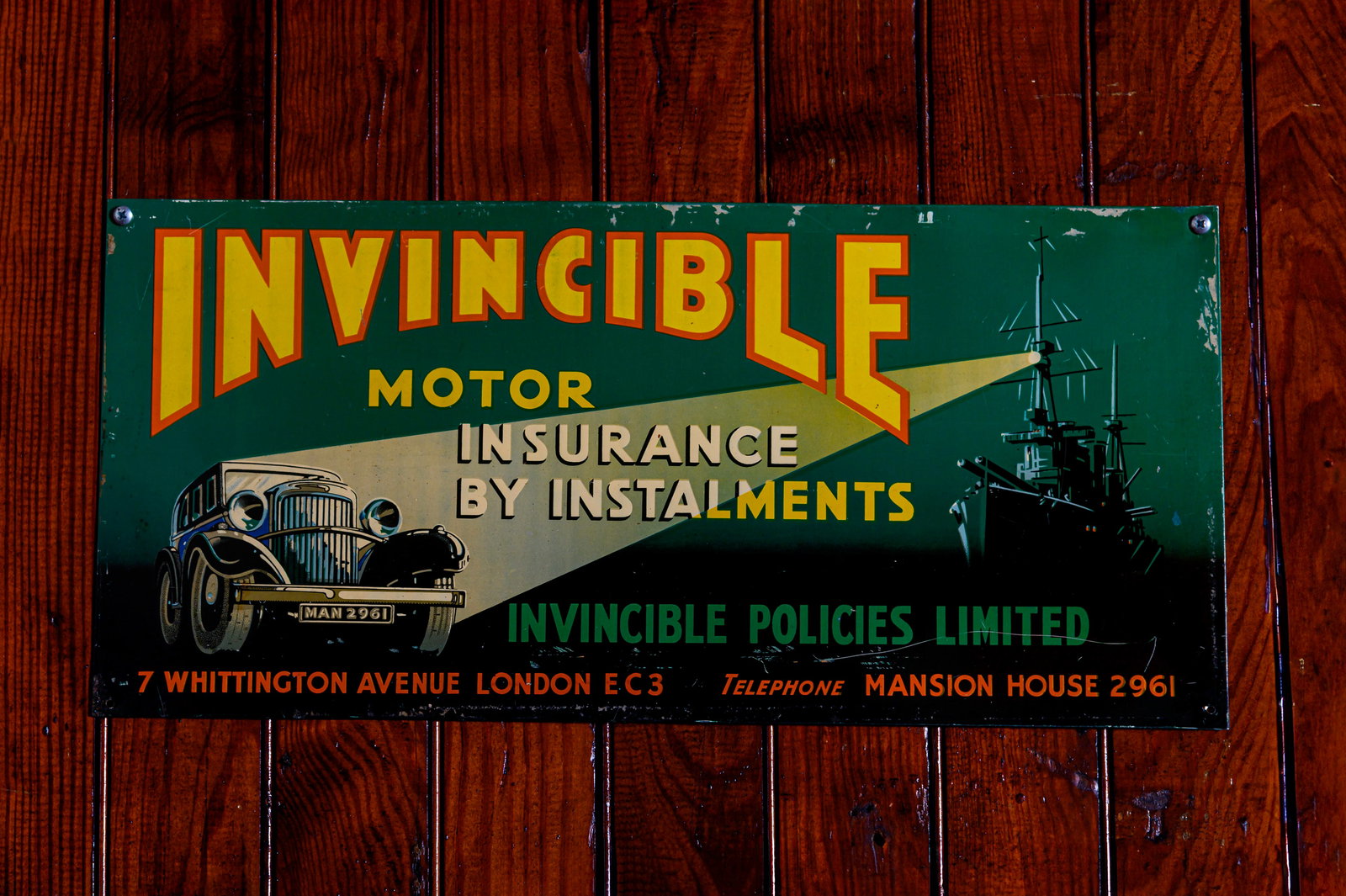 'Champion Spark Plugs,' 'Invincible Motor Insurance' (1 of 2)