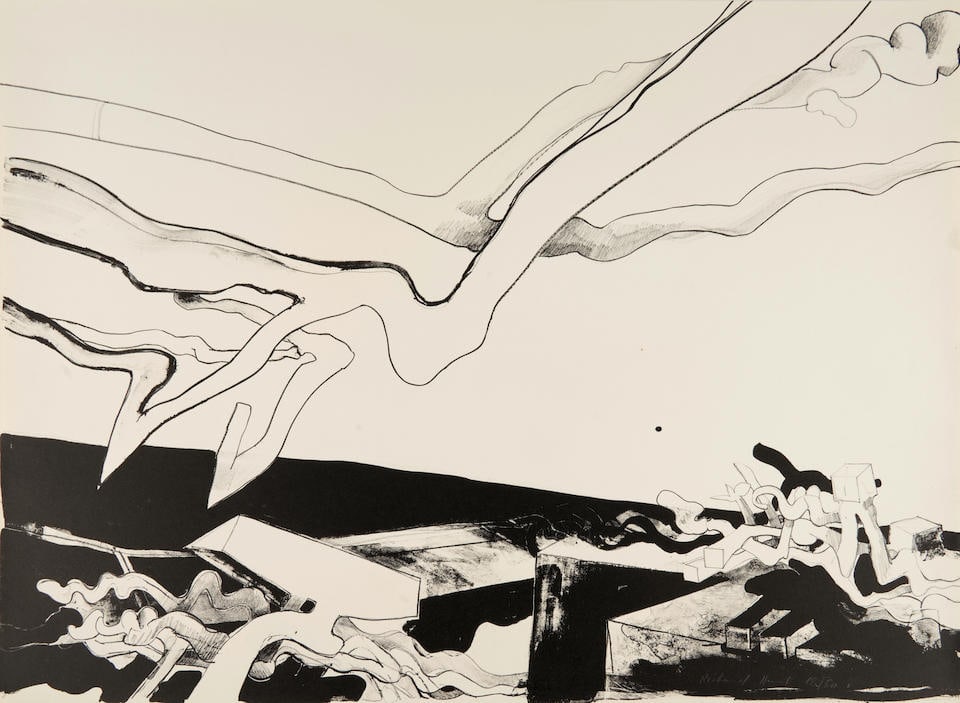 Richard Howard Hunt (American, 1935-2023); Two Untitled Lithographs; (1 of 3)