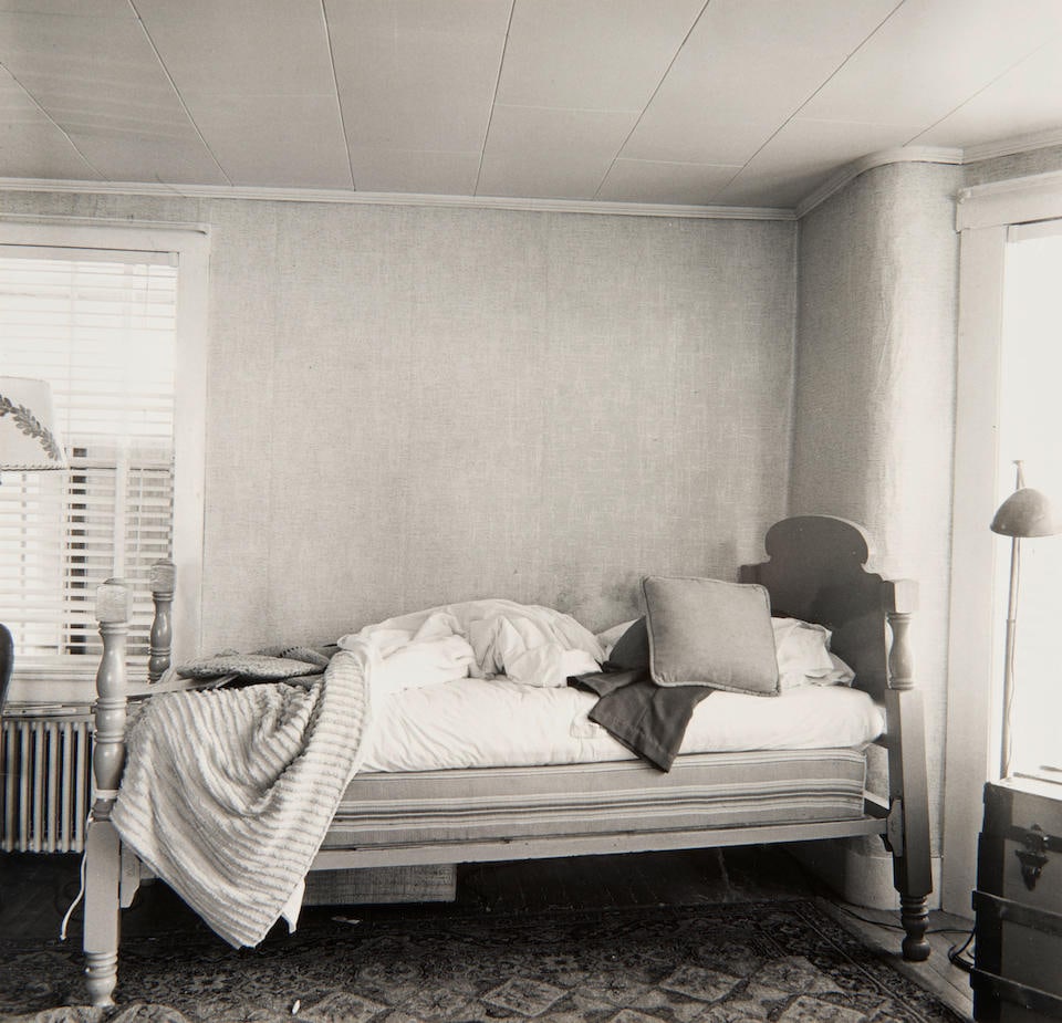 Walker Evans (1903-1975); Three Photographs including: Bedroom Interior, Enfield, New Hampshire;...: Walker Evans (1903-1975) Three Photographs including: Bedroom Interior, Enfield, New Hampshire, 1972 Warehouse Doorway, Portland, Maine, 1969; and Barn Door, Nova Scotia, 1971. Three gelatin silver pr