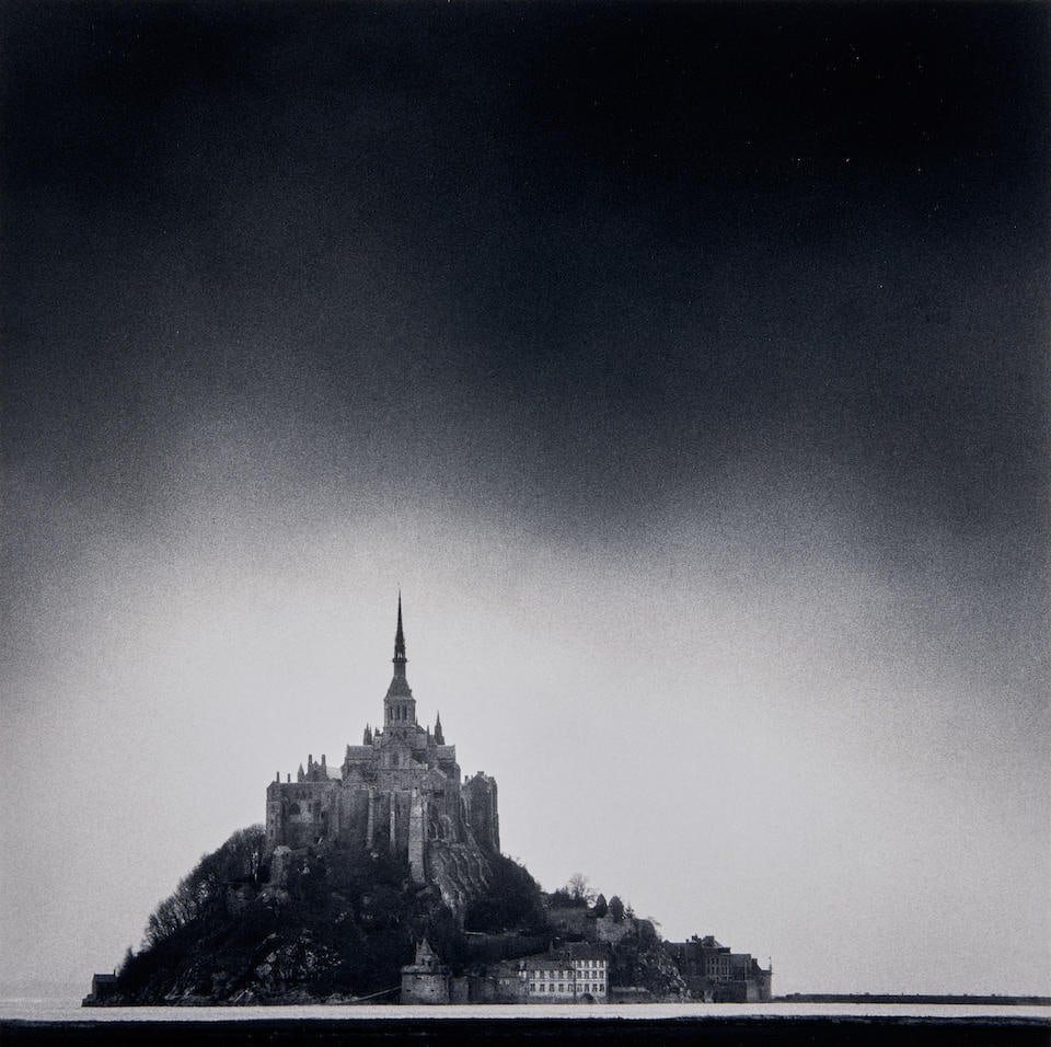Michael Kenna (born 1953); Mont Saint-Michel, Normandy, France;: Michael Kenna (born 1953) Mont Saint-Michel, Normandy, France, 1991 Gelatin silver print, printed 1994; numbered and signed '25/45...Michael Kenna' in pencil on the mount and stamped in ink, titled, a